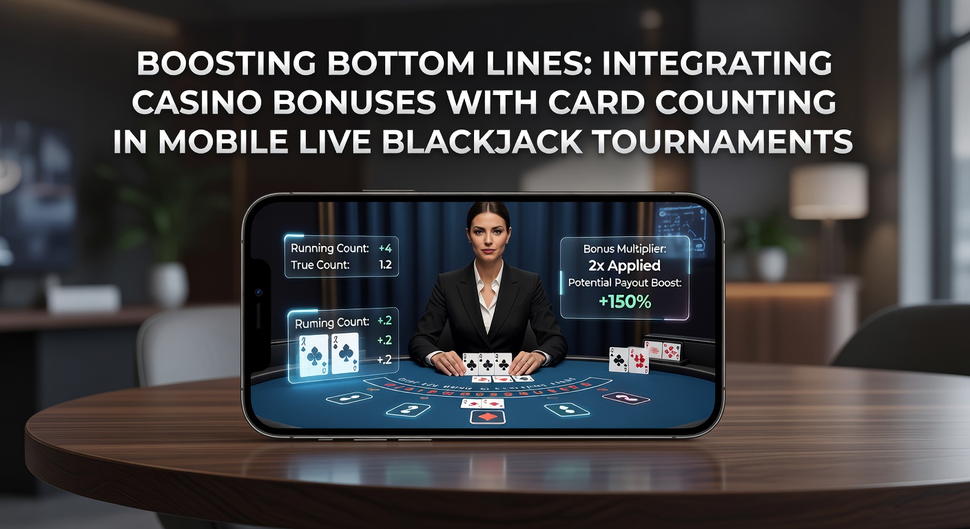 Grafik mit überlagerten Elementen von Bonus-Chips, zählenden Karten und einem Smartphone-Turnier-Leaderboard