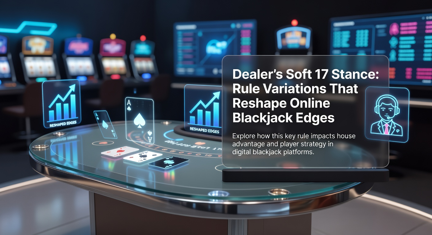 Dealer-Karte mit Soft 17 in einem Online-Blackjack-Spiel, die die Strategieentscheidung hervorhebt