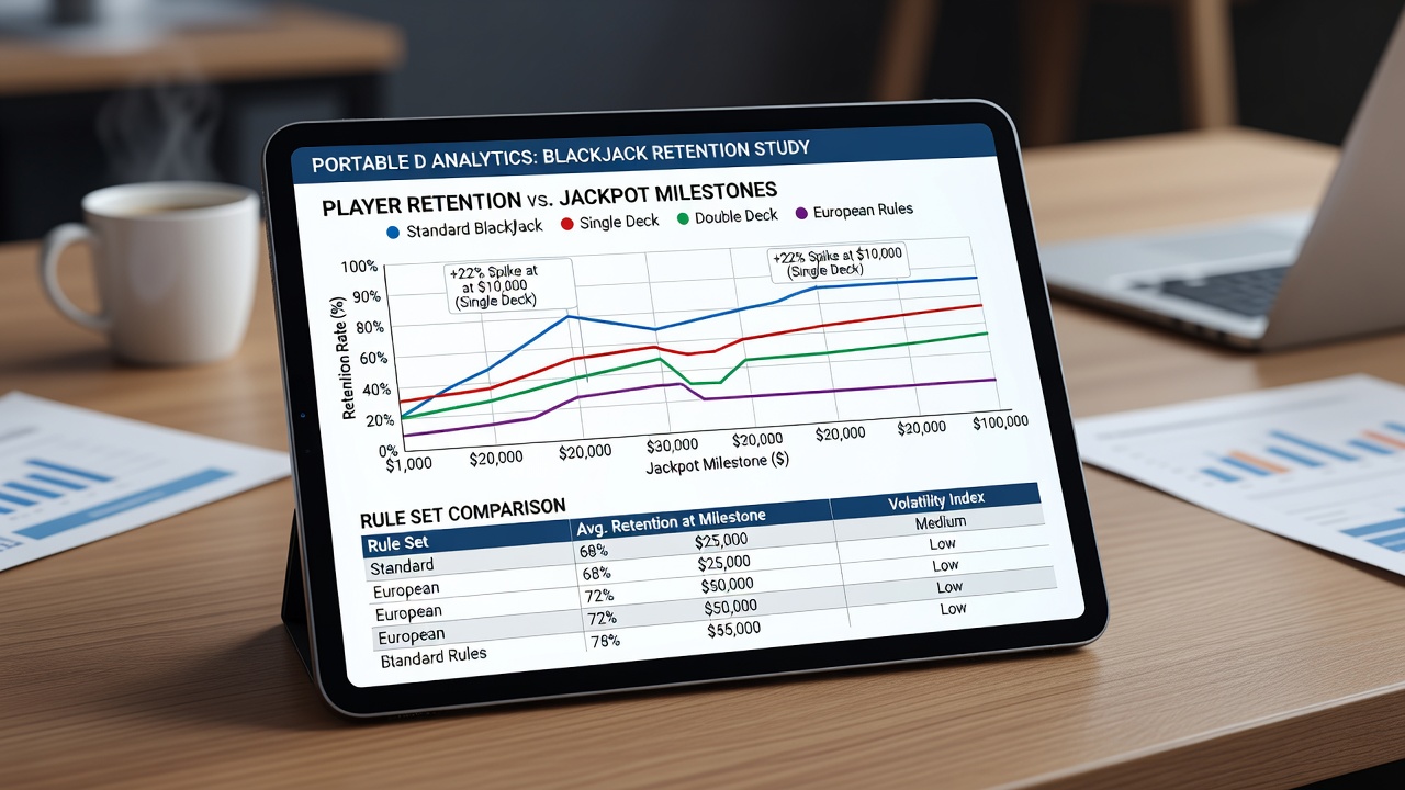Grafische Auswertung von Jackpot-Meilensteinen und Spielerretention in mobilen Blackjack-Apps