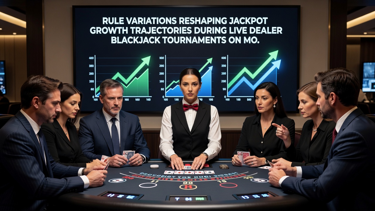 Mobile Blackjack-Turnieroberfläche mit Jackpot-Anzeige und Regelhinweisen