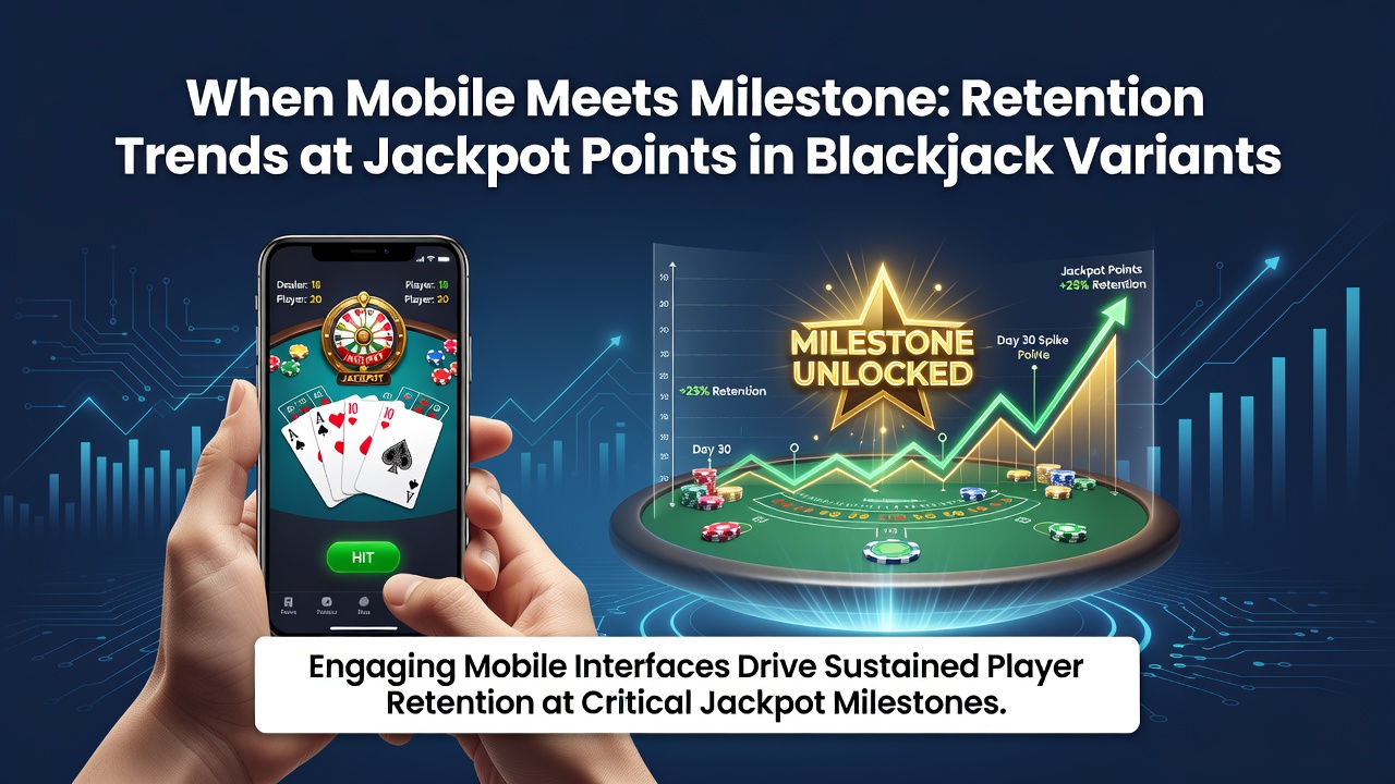 Darstellung mobiler Blackjack-Schnittstellen mit Jackpot-Meilensteinen und Bindungsindikatoren